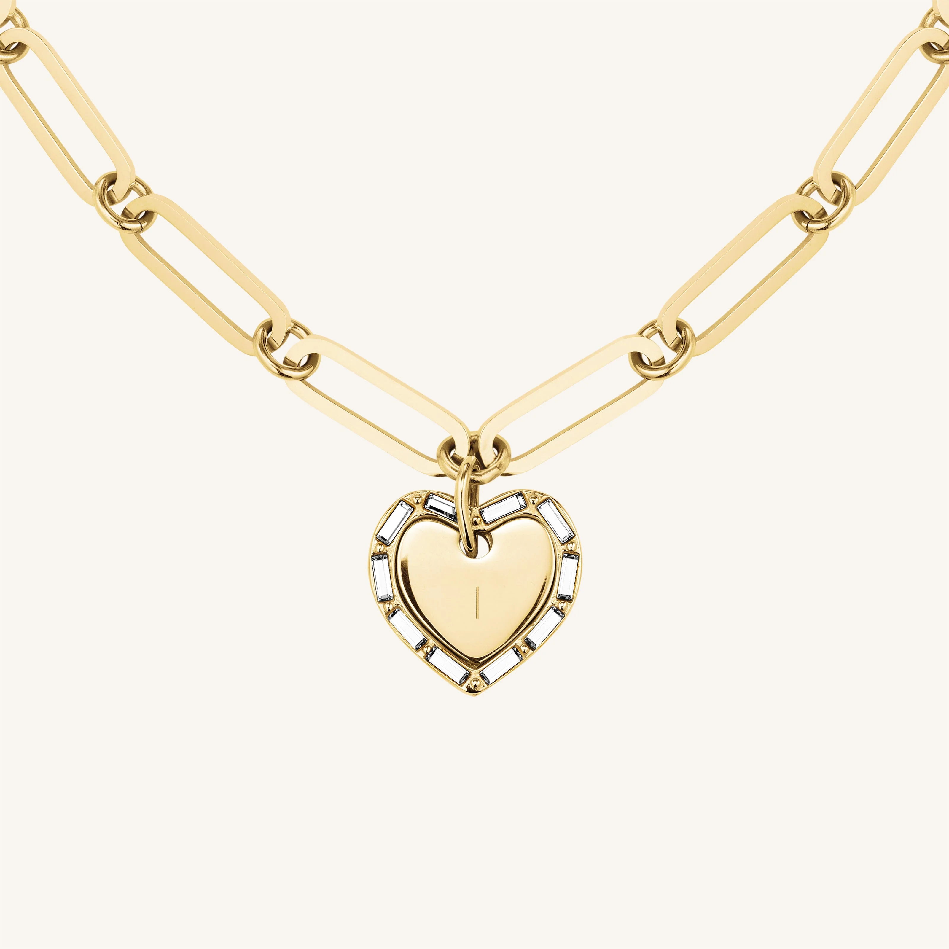 Heart Baguette Necklace