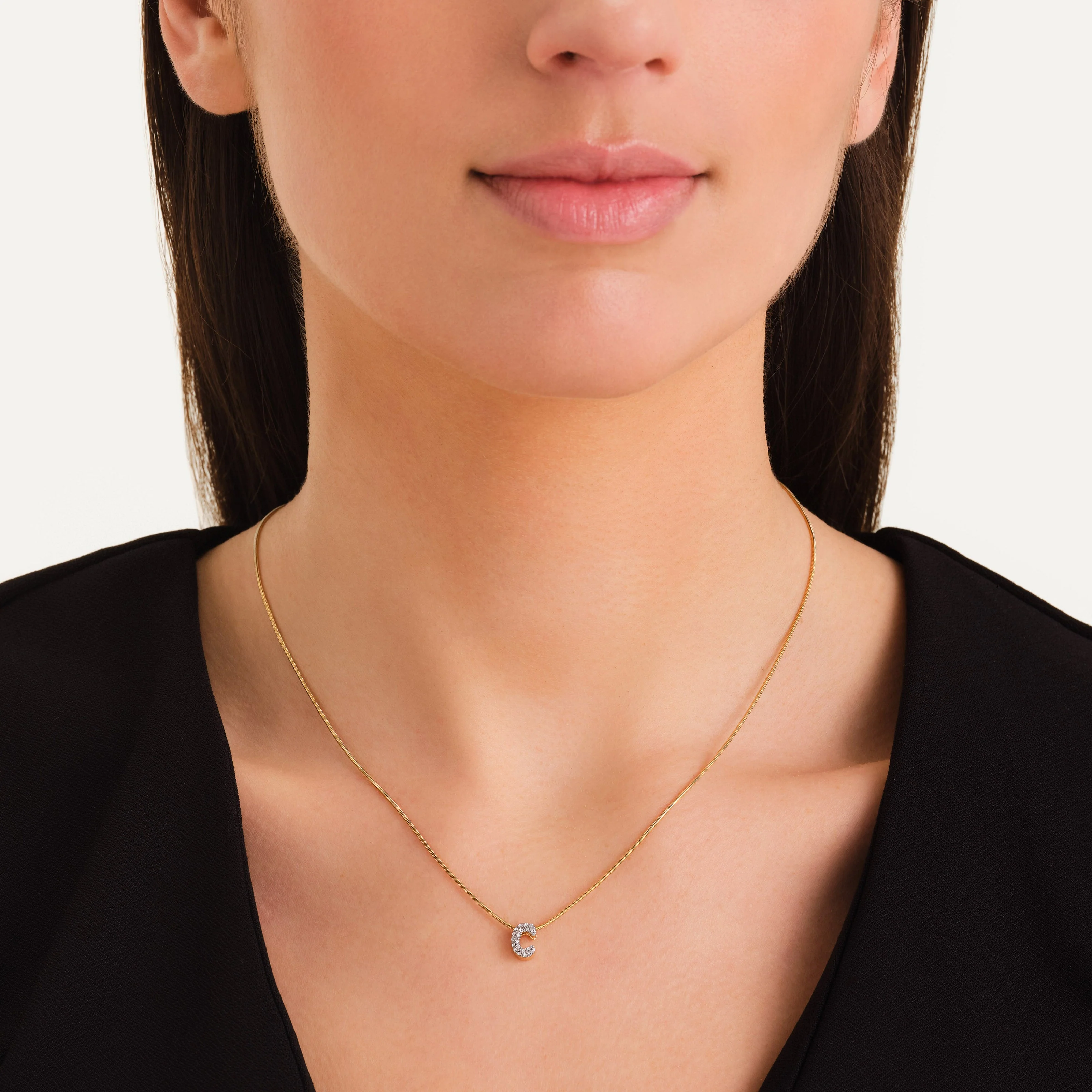 Crystal Letter C Necklace - Image 2