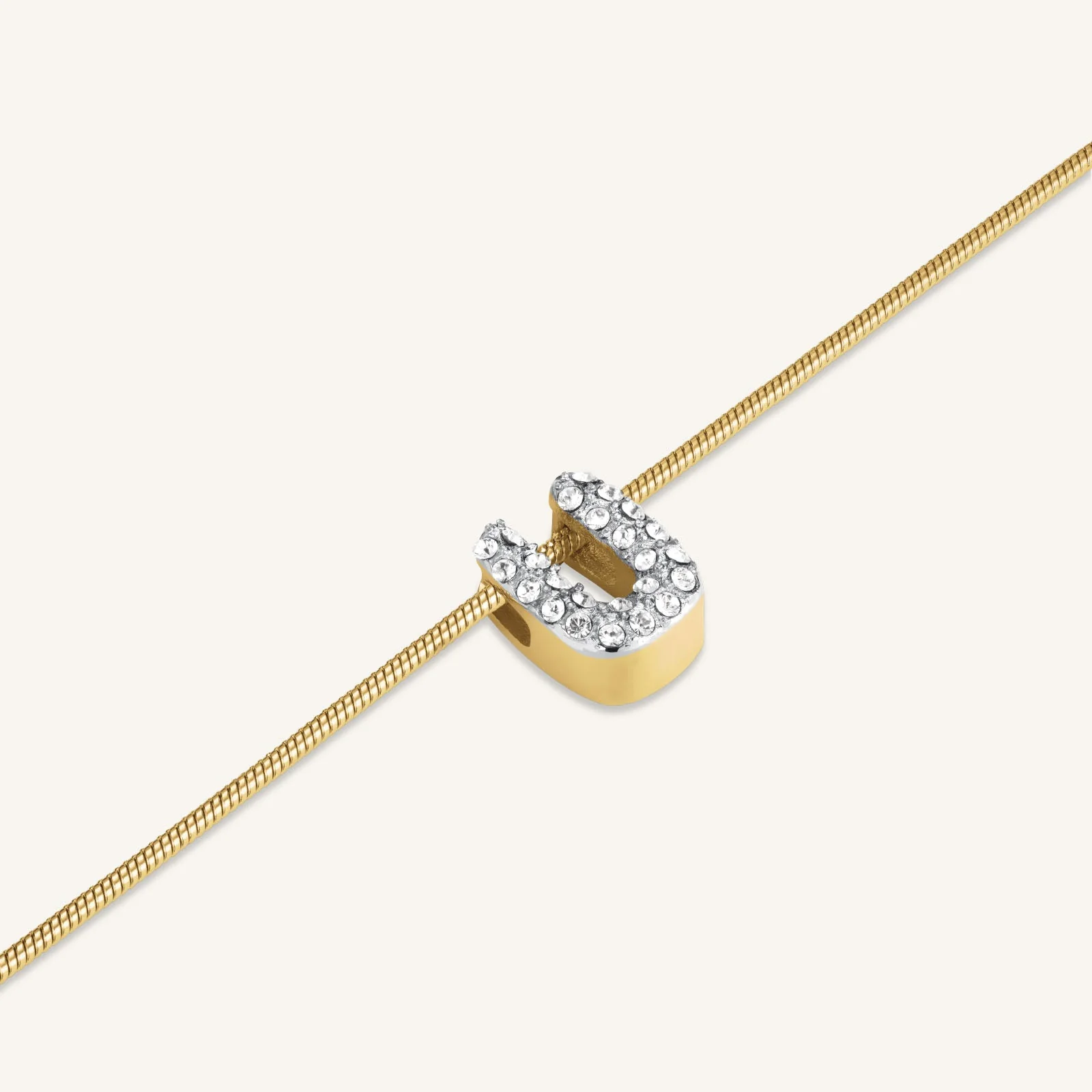 Crystal Letter U Necklace - Image 3