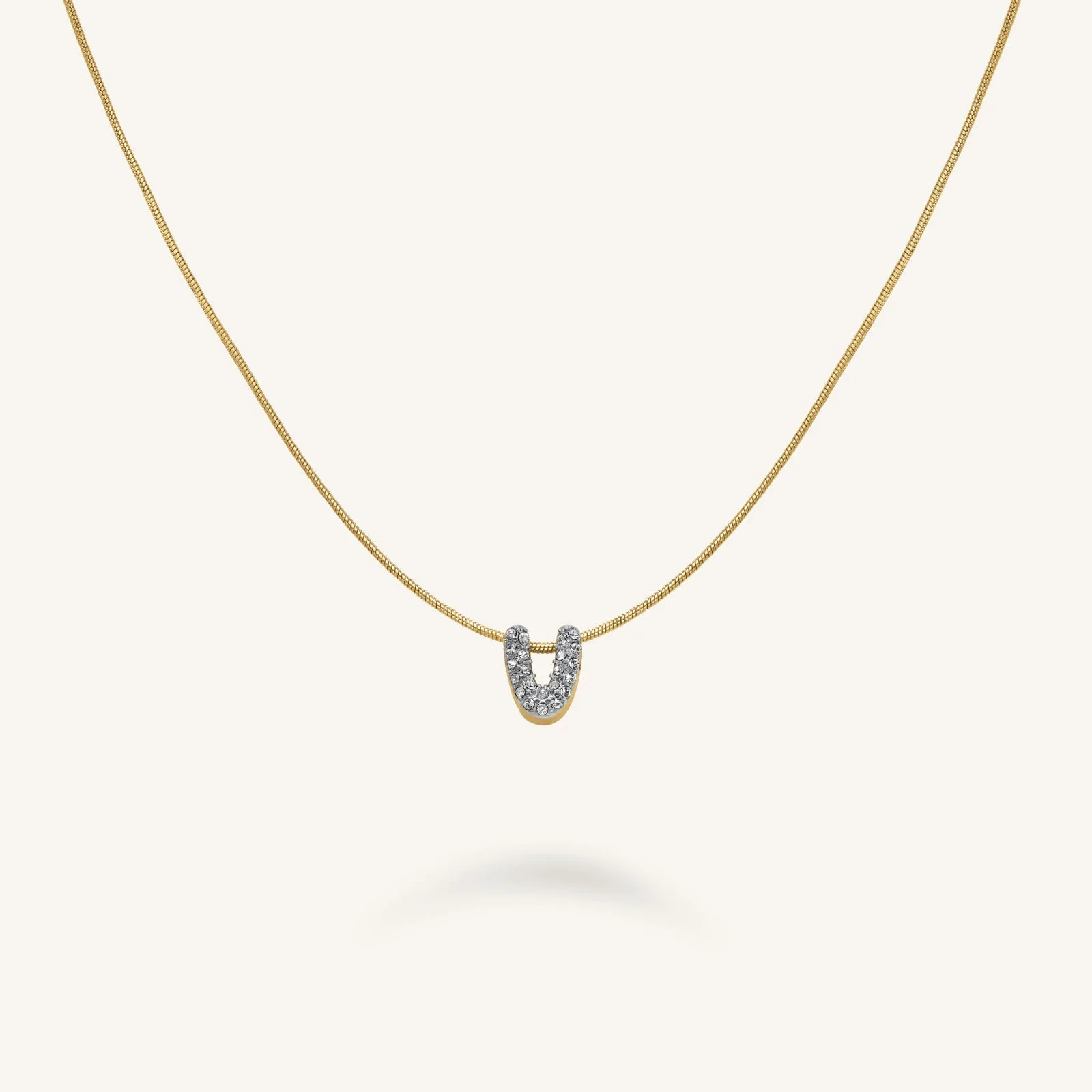 Crystal Letter V Necklace