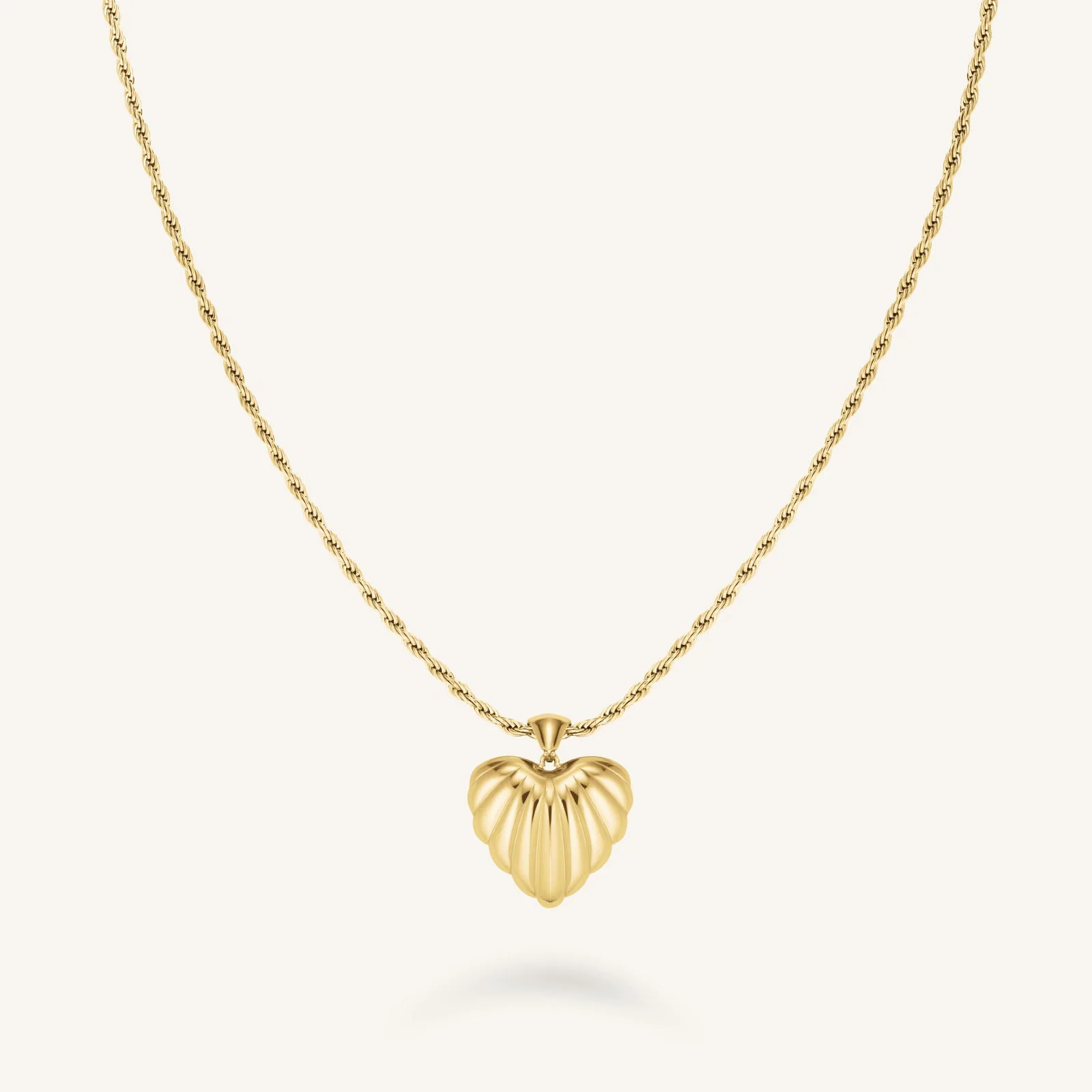 Ridged Heart Necklace